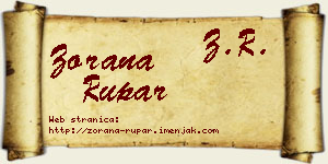 Zorana Rupar vizit kartica